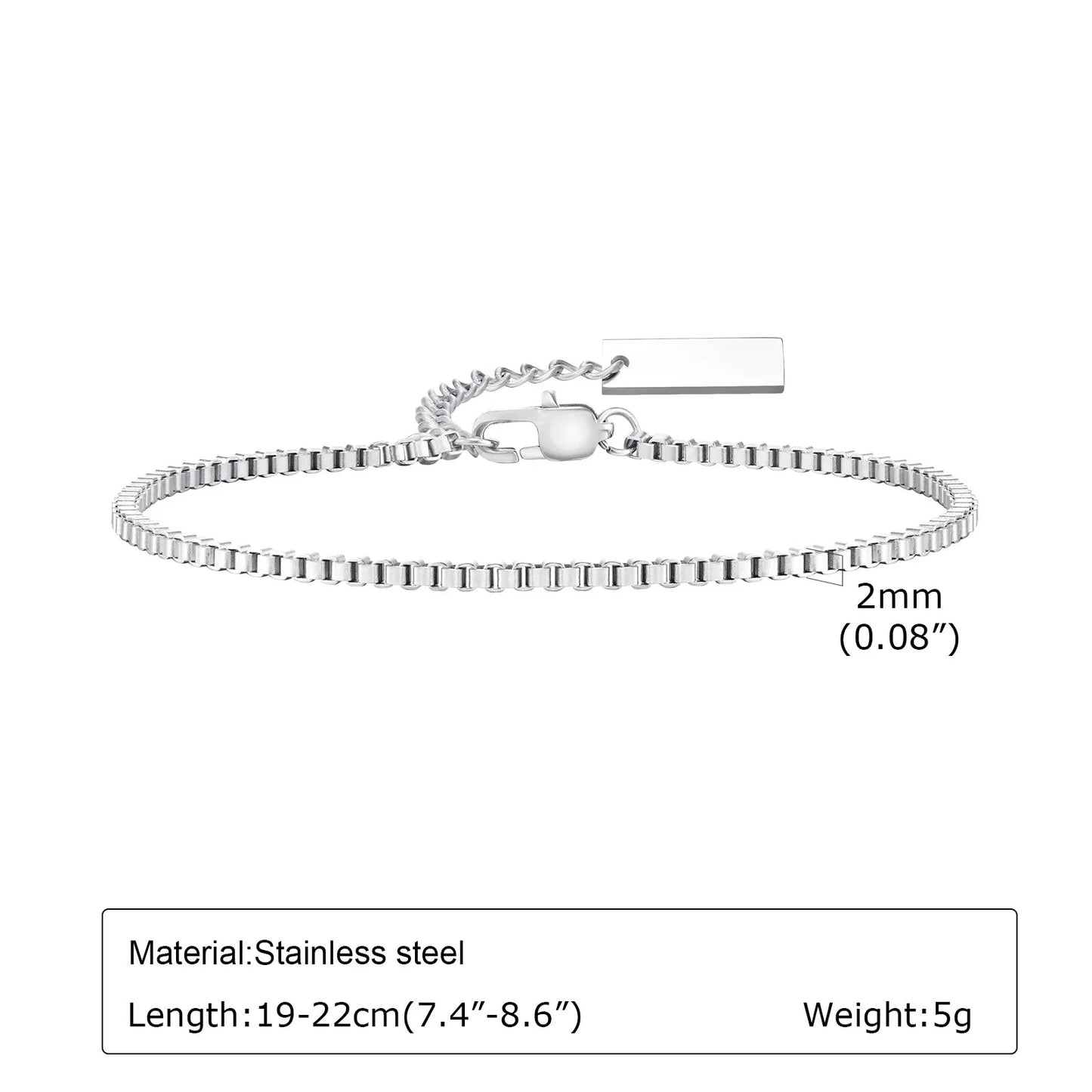 1/2/3pcs Chain Bracelet for, Stainless Steel Twisted Rope Cuban Chain