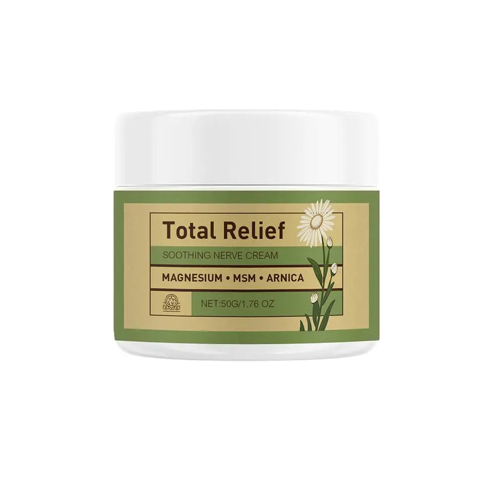Total Relief Magnesium Body Cream, Nerve-Soothing Formula with MSM & Arnica for Daily Moisturizing & Skin Comfort Not Greasy