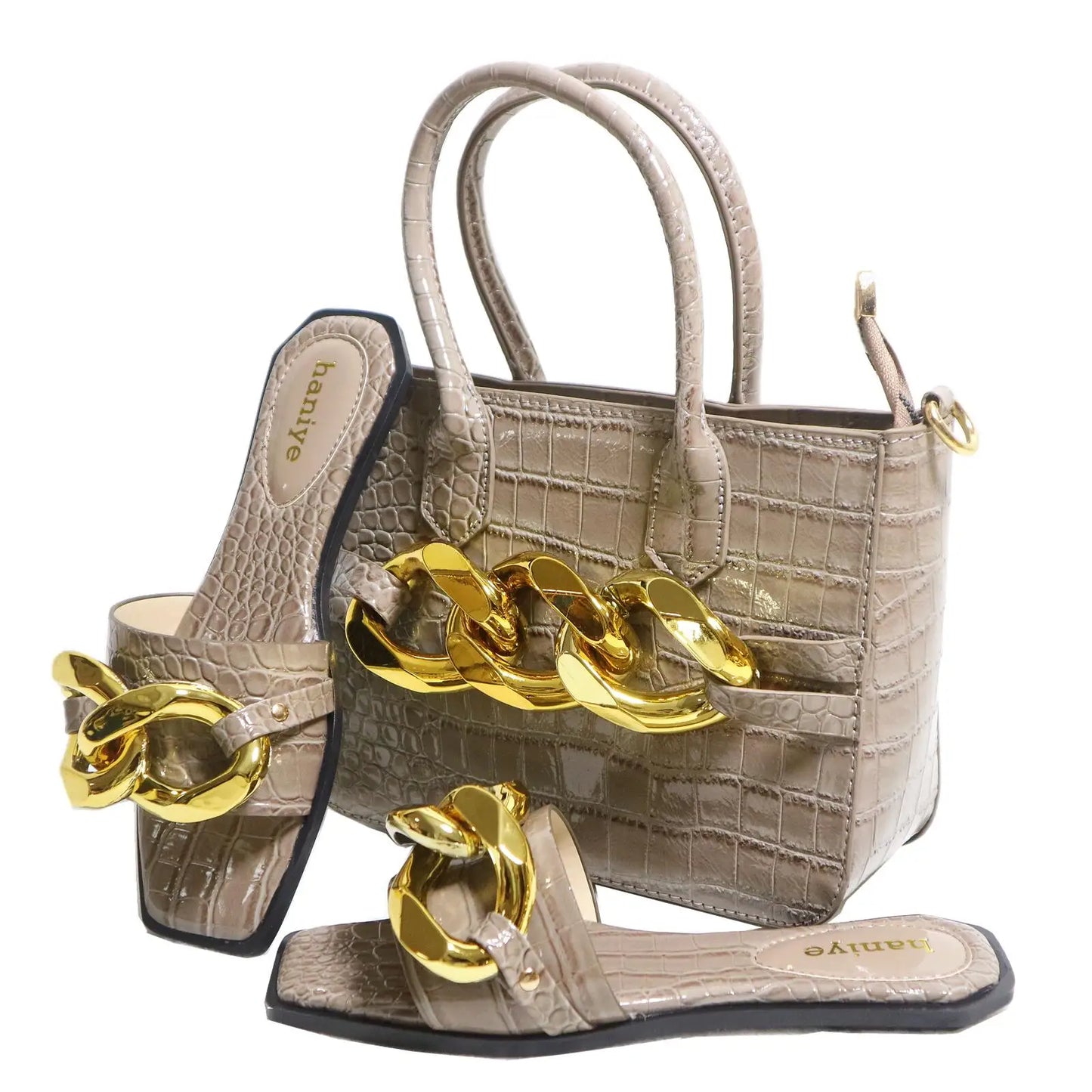 Zapatos y bolsos africanos a juego HKN1-12