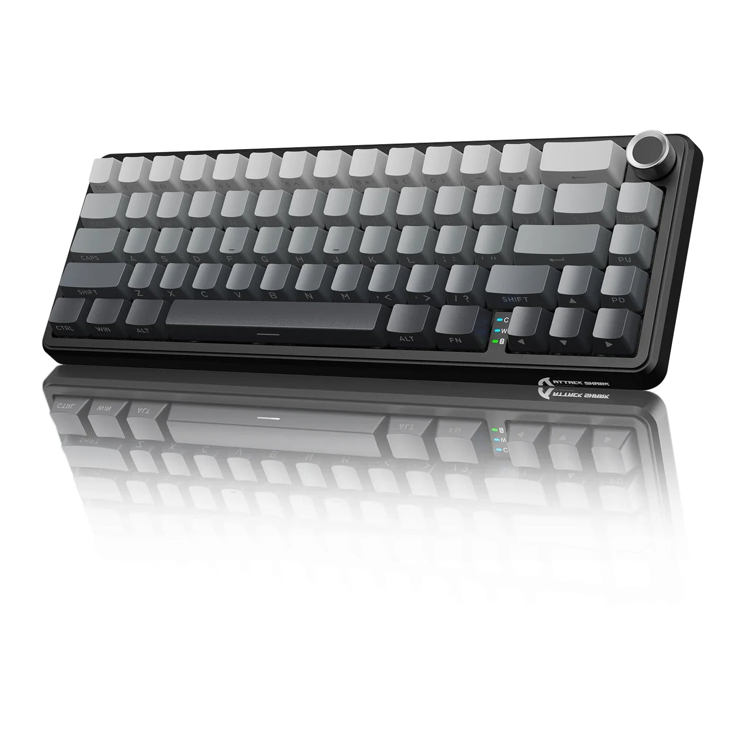 ATTACK SHARK X66 65% Wireless Mechanical Keyboard with Knob, 66 Keys Tri Mode Gasket Hot Swap RGB Gaming Keyboard 60 Percent,PBT