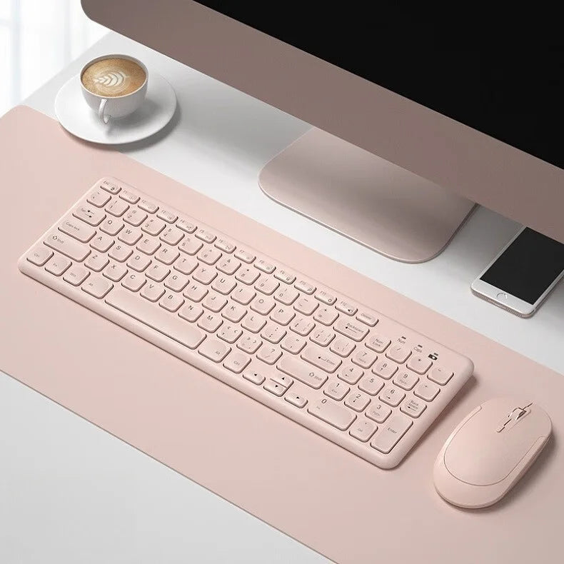 B.O.W HW256 Ultra-thin wireless keyboard and mouse set, 2.4G wireless set, 96 keys