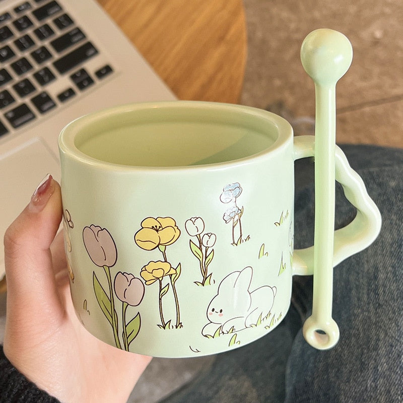 Tazas de Conejito de Flores