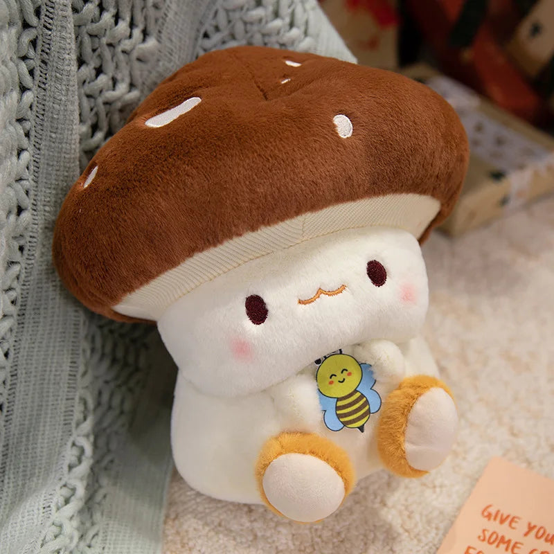 Kawaii Mushroom & Bee Plushies