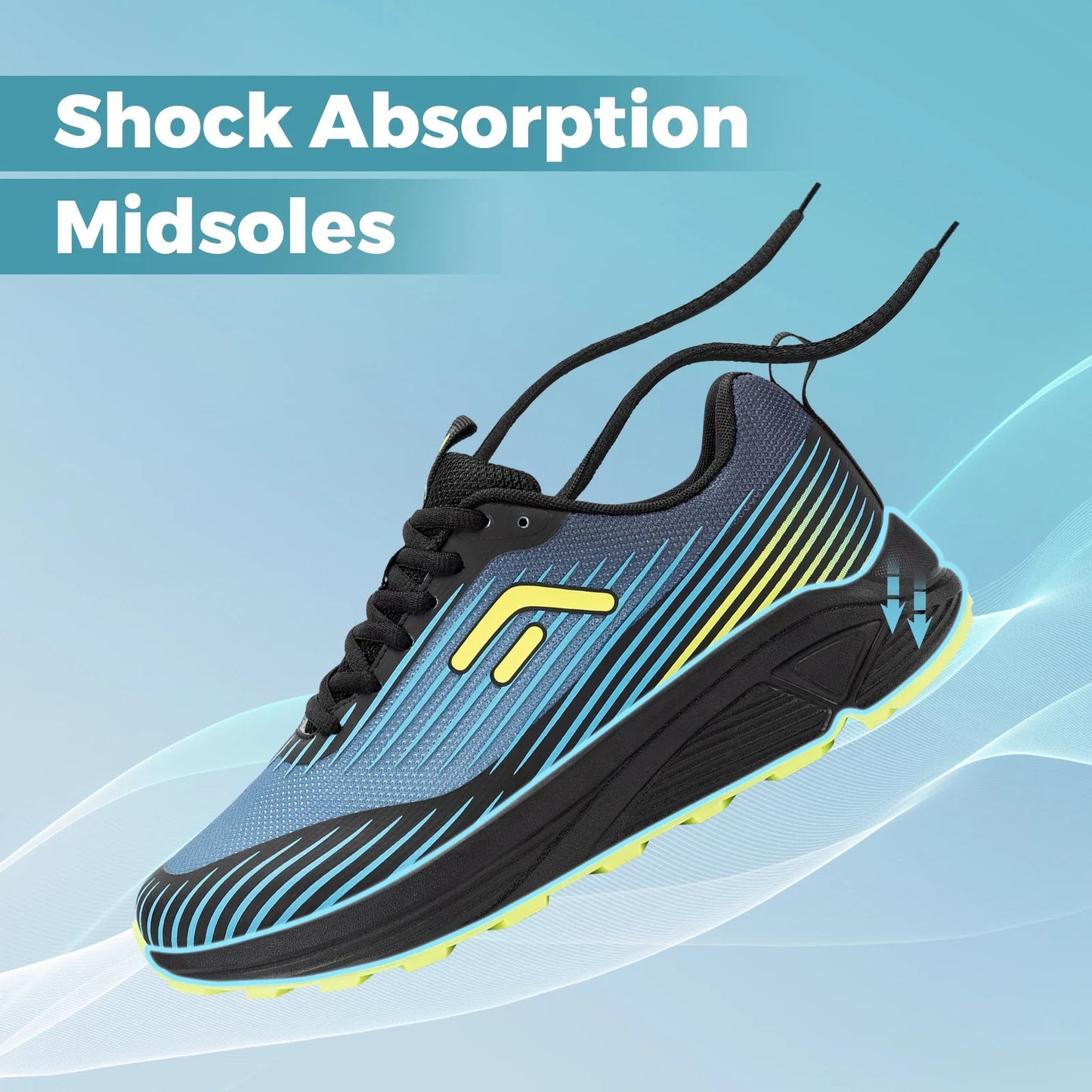 Fitville Trail Sports Shoes Breathable Wide Running Shoes For Men Sneakers Soft Cushioning Jogging Shoes for Relif Foot Pain