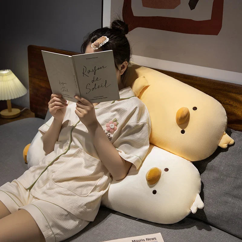Peluche de almohada de pollo largo