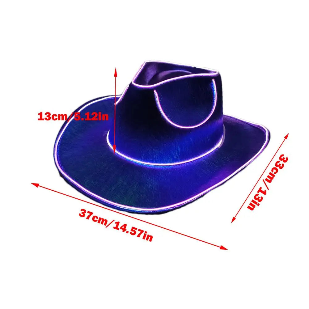 Light up Hats for Adults Party Headwear Cowboy Hat LED Hat Dress up Battery Operated Party Cowboy Hats Sparkly Cowboy Hat