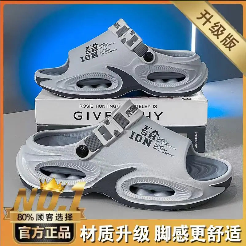 Men Sandals Slip On 2 in 1 Summer Outdoor Thick Sole Non Slip Waterproof Driving Shoes