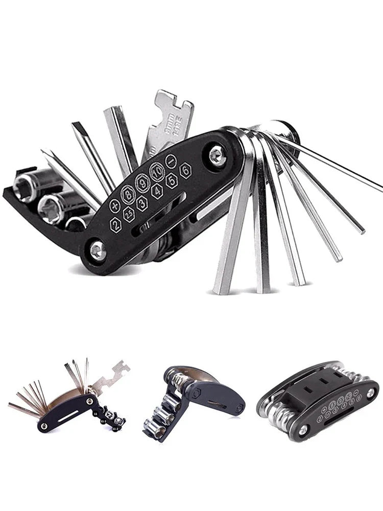 16 in 1 Portable Bicycle Repair Tools Kit Hex Wrench Nut Tire Screwdriver Motorcycle Bicycle Repair Tools