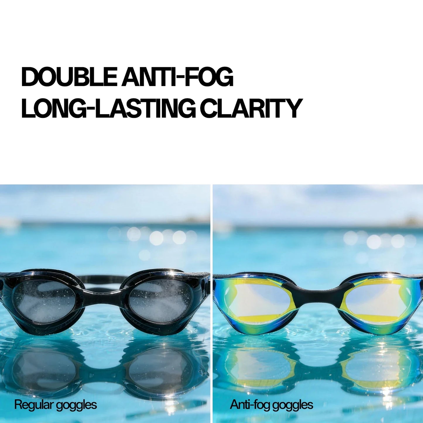 SCVCN New Men UV Protection Adjustable Adult Outdoor Swim Goggles Professional Female Swimming Electroplate Anti Fog Glasses
