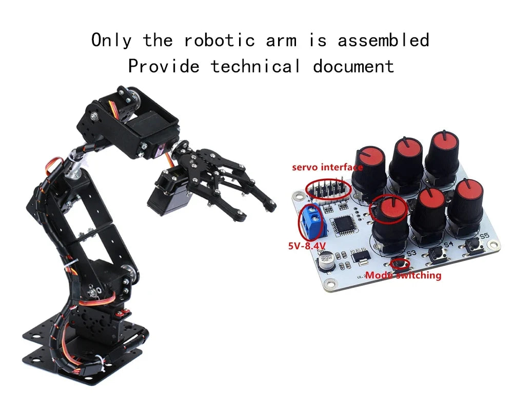Robotic Arm Kit 6 Dof Programming Robotic Arm DIY kit for Arduino Raspberry Pi Robot For UNO/ESP32 Open Source Code and Tutorial