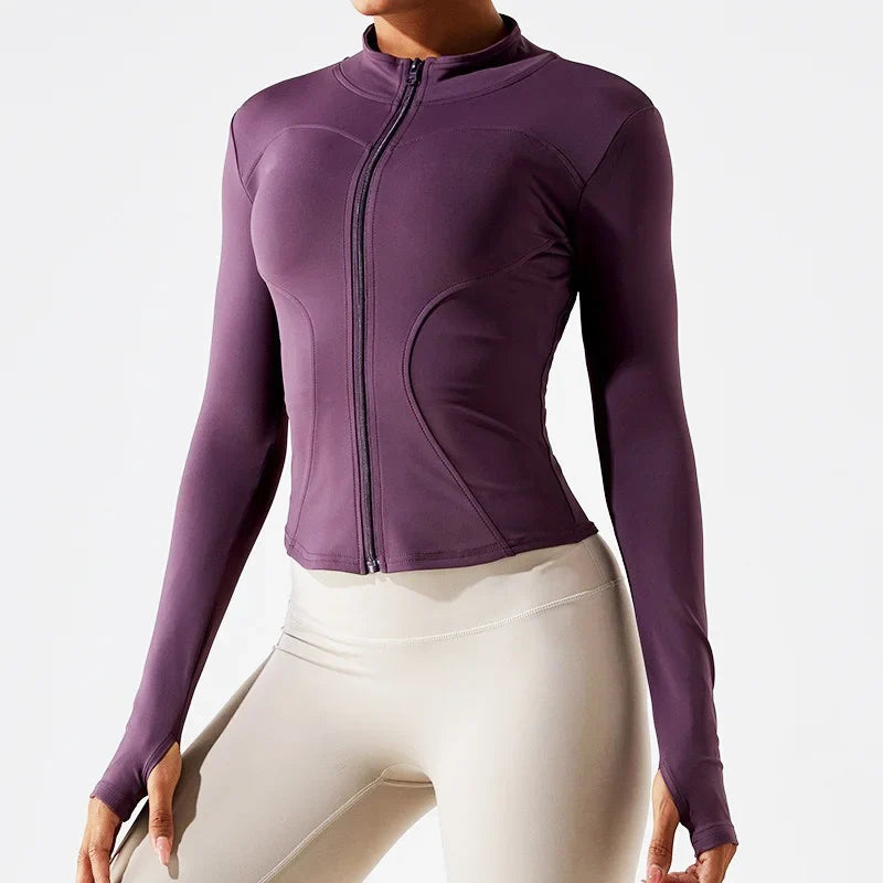 PofyBofy Women's Thumb Hole Workout Jacket