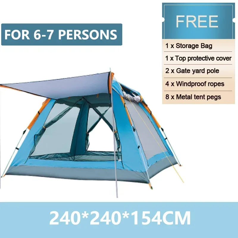 Goture 4/6 Person Automatic Camping Tents Outdoor Waterproof Large Space Quick Open Tent