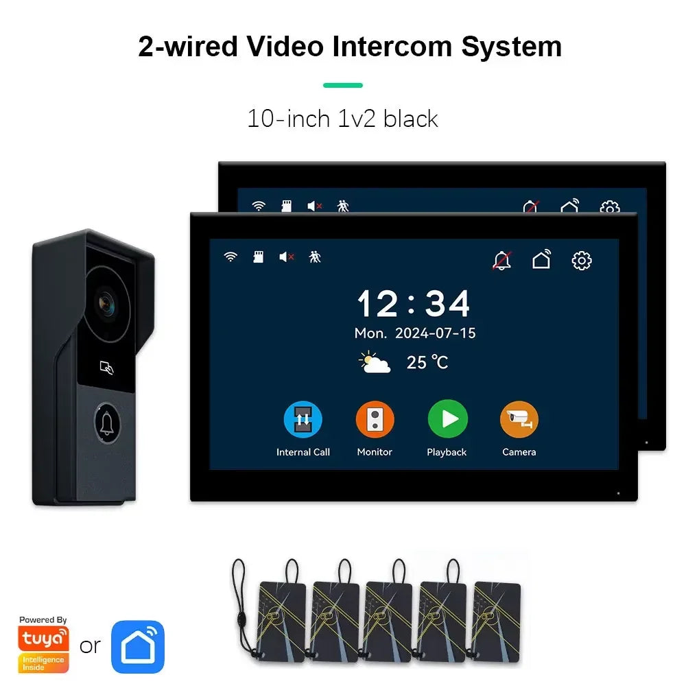 ANJIELO SMARTANJIELO SMART 10 Inch Vide10 Inch Doorbell Video Camera System with 7 Door Lock Intercom - Home Security Protection