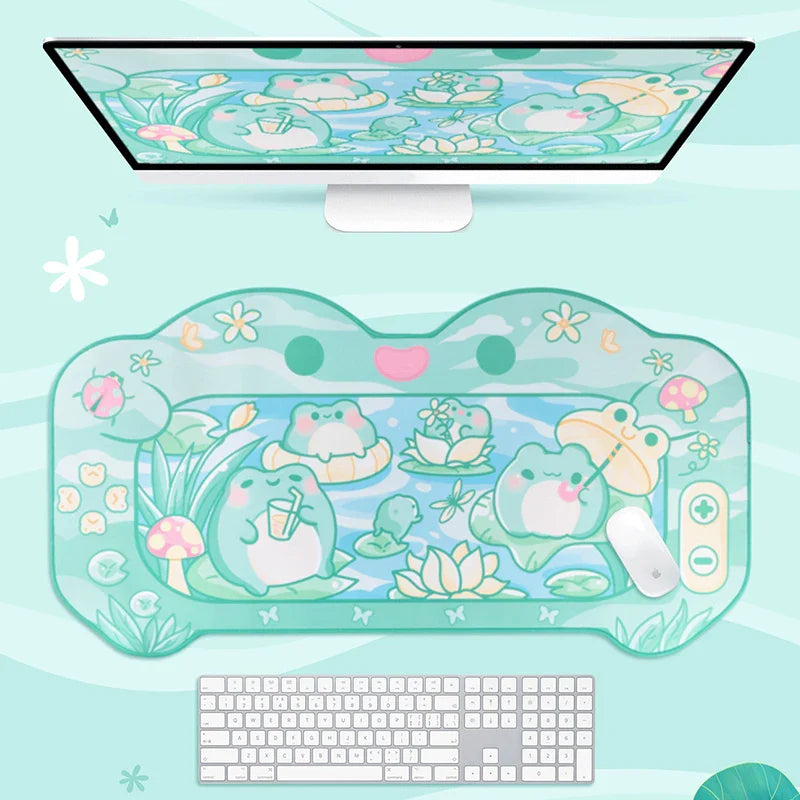 Alfombrilla de escritorio para juegos de rana kawaii