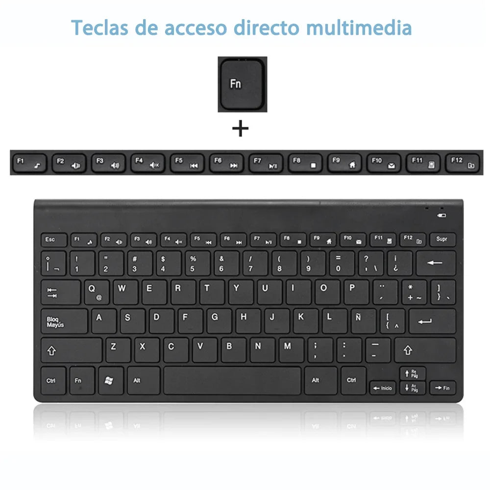 New Spanish Keyboard Wireless Mouse For Game PC Player TV Spanish Keyboard and Mouse Set 78Keys Gaming Keyboard Dropshipping