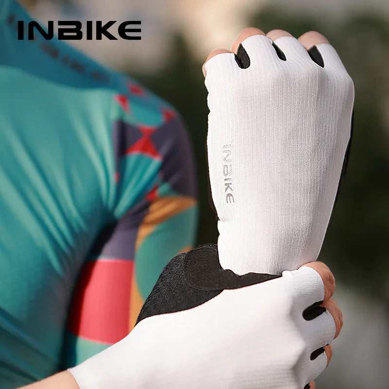 INBIKE Guantes de Ciclismo sin Dedos para Bicicleta de Carretera, Guantes MTB con Amortiguación para Hombre y Mujer, Accesorios Deportivos para Ciclismo