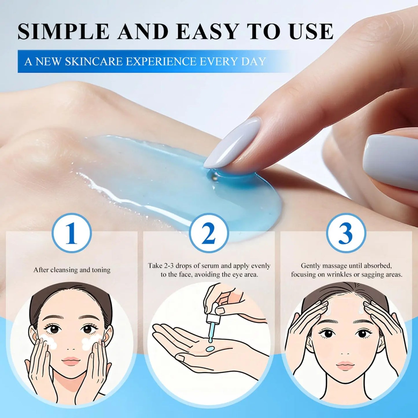 Premium GHK-Cu Copper Peptide SNAP-8 Anti-Aging Essence Fade Fine Lines Lifting Firming Hydration Boost Collagen All Skin Types