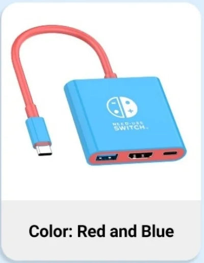 Portable  Switch Docking Station TYPE-C Hub with HDMI and USB 3.0 Perfect for Travel and Gaming