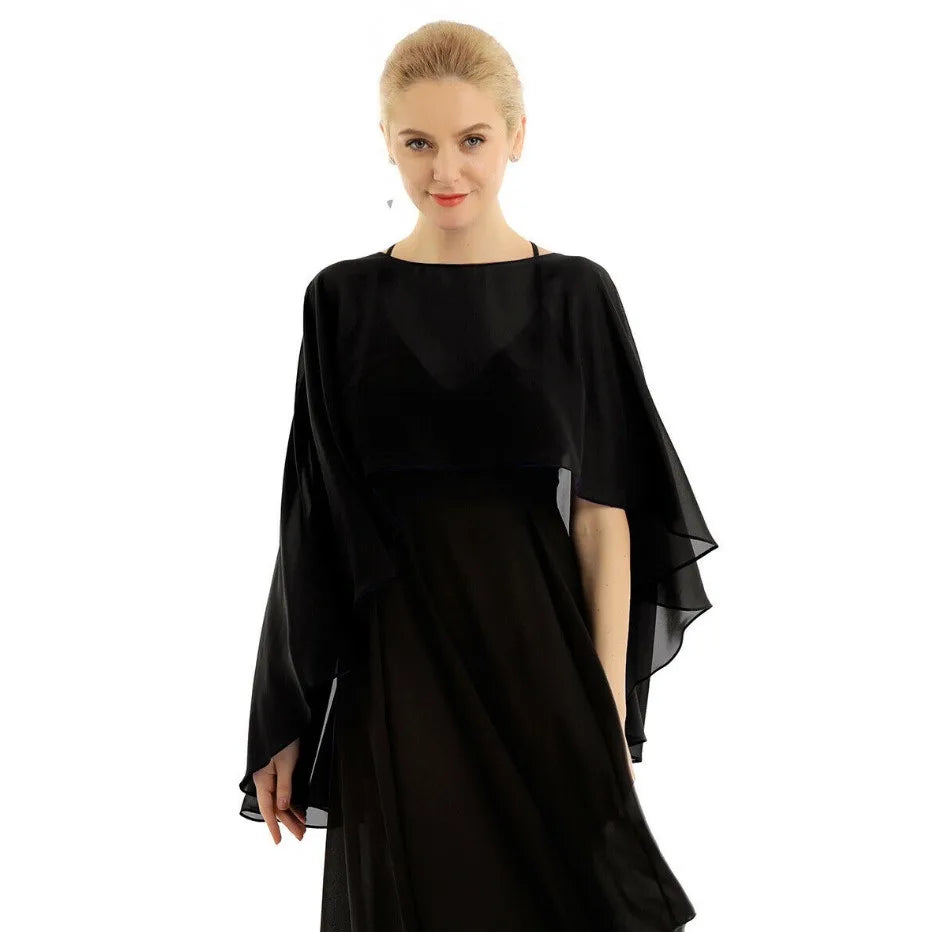 Elegant Chiffon Wedding Wrap for Women Evening Capes Bridal Jacket Accessories