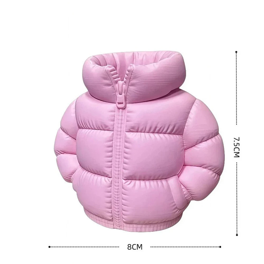 Down Jacket-Shaped Pen Holder Desktop Organizer for Stationery Makeup Brushes Home Office Shelf Decor, for Shool Gift