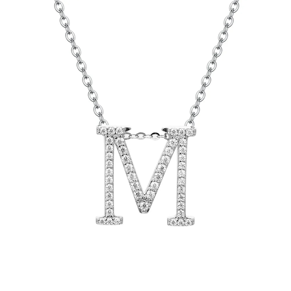 VVS1 D Moissanite Letters Pendant Necklace for Women