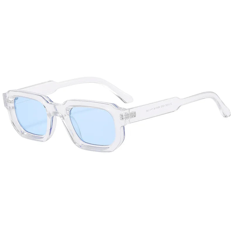 Ins Popular Fashion Square Rivets Men Sunglasses Vintage Punk Gradient Women Trending Green Sun Glasses Shades UV400