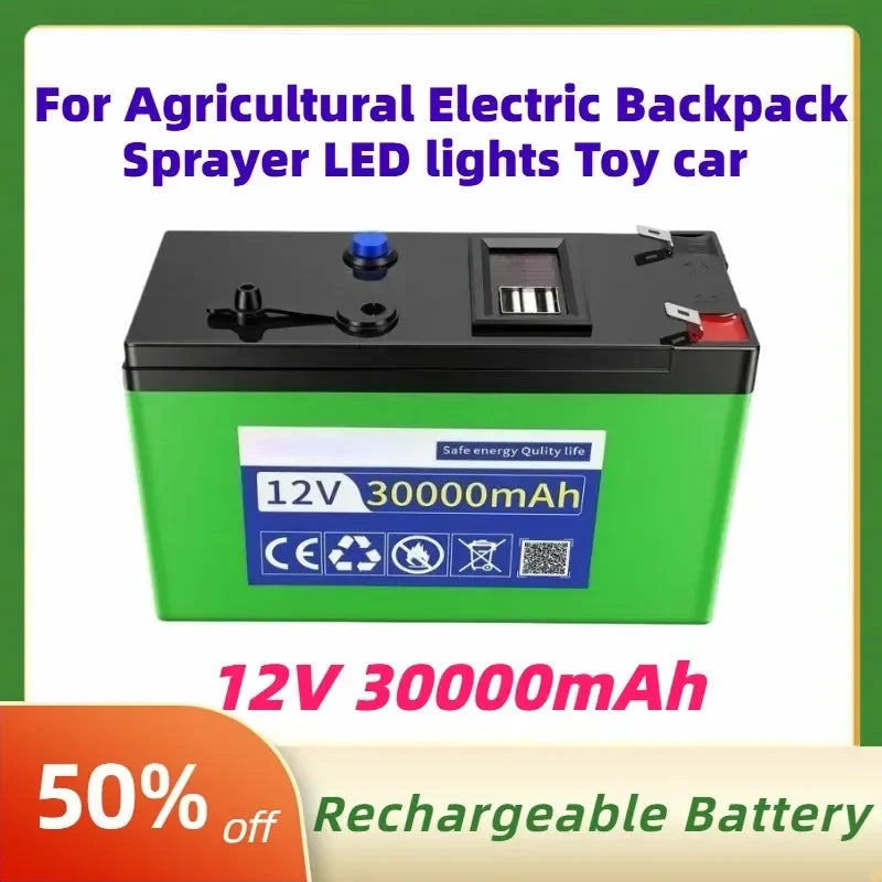 12V 30000mah Rechargeable Li-Polymer Battery Pack for Agricultural