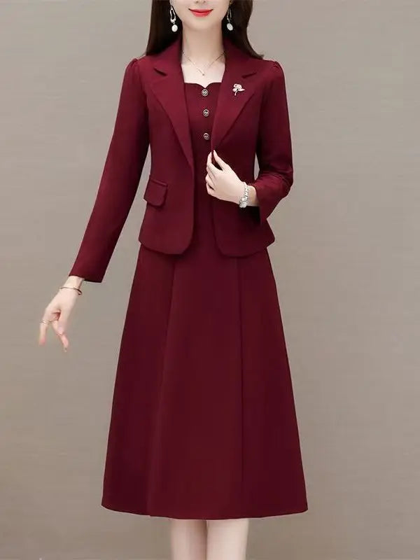 High Waist A-Line Skirt Suit Korean Style Long Sleeve Wedding Dress October Marriage Gown Two-Piece Set Fashionable plus Size
