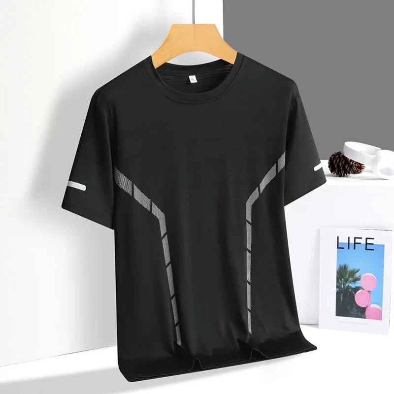 Men Cooling Quick Dry Running T-Shirt Breathable Athletic Top