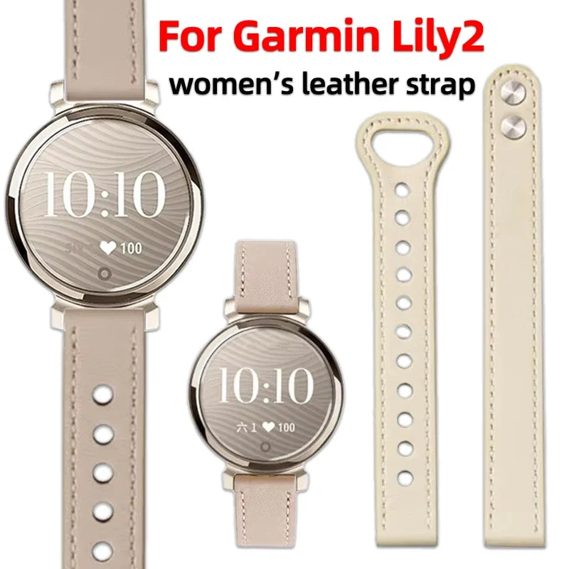 Garmin Lily 2 & 2 Active 14mm Slim Leather Band