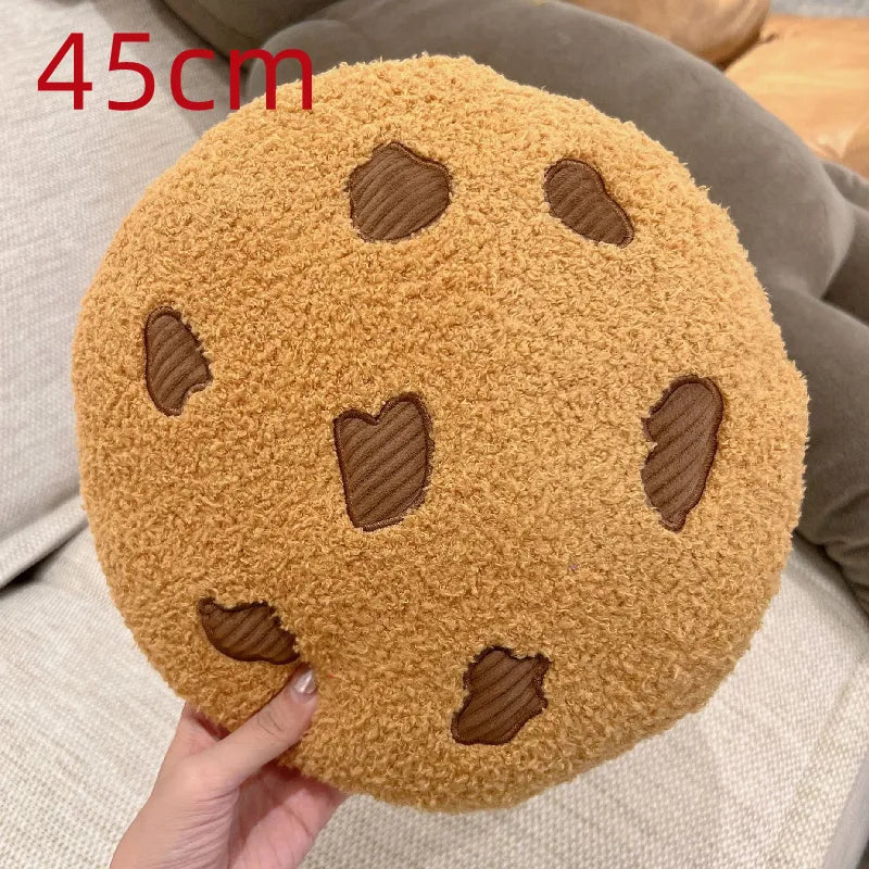 Almohada de peluche de galleta con chispas de chocolate