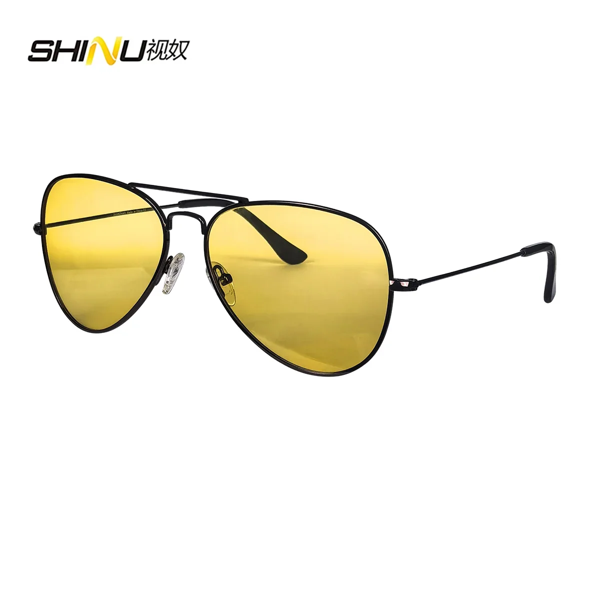 SHINU Anti Blue Light Lenses Glasses Men Orange Lens Glasses Blue Light Filter Better Sleep Rest Glasses Metal Frame Eyewear