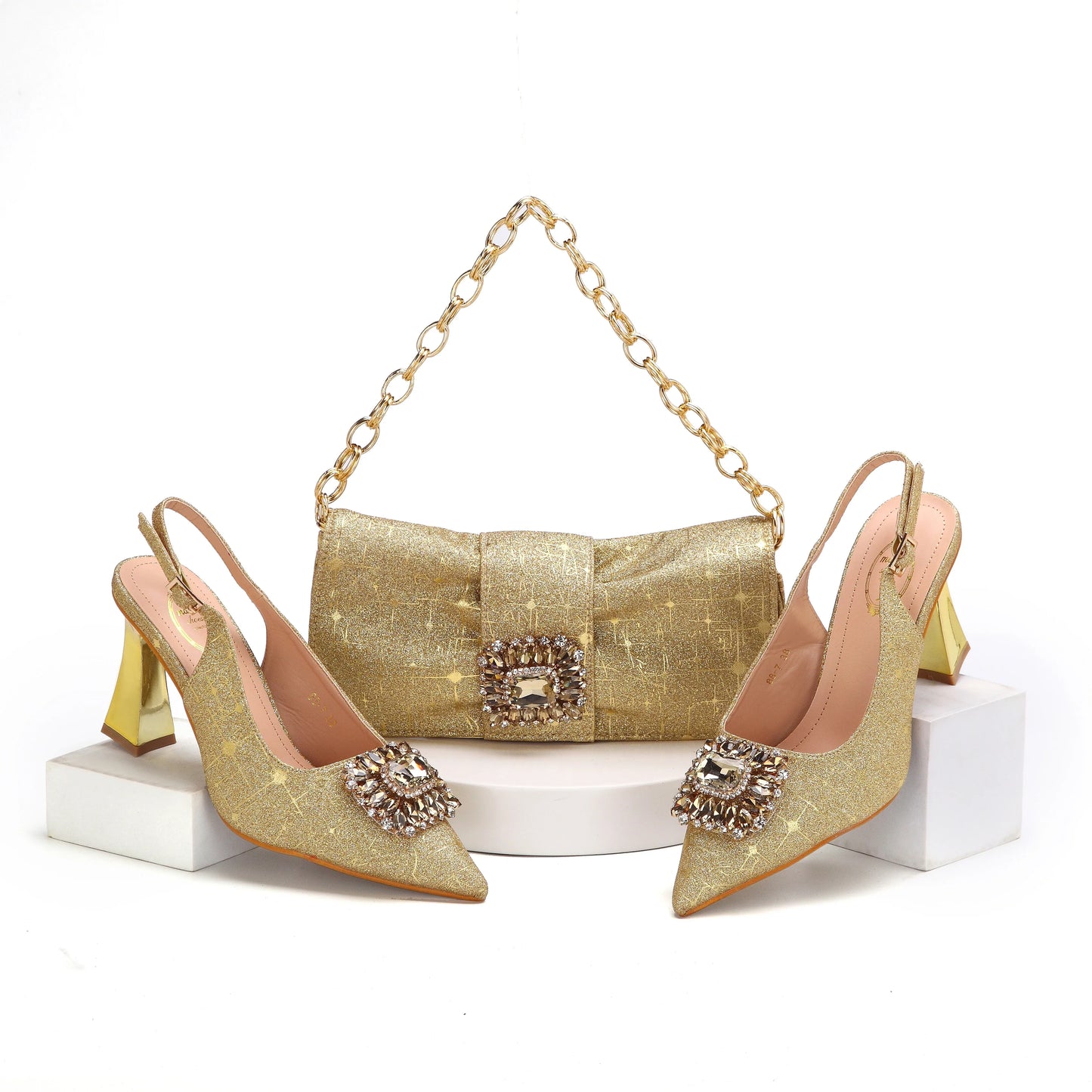Últimos zapatos de mujer italianos con conjunto de bolso a juego HMA1-14