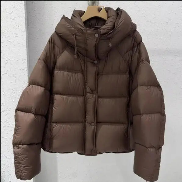 ZAROY Women's Thick Warm Cotton Jacket With Rhinestones Winter Casual Stand Collar Zipper Pocket Down Coat Puffer куртка