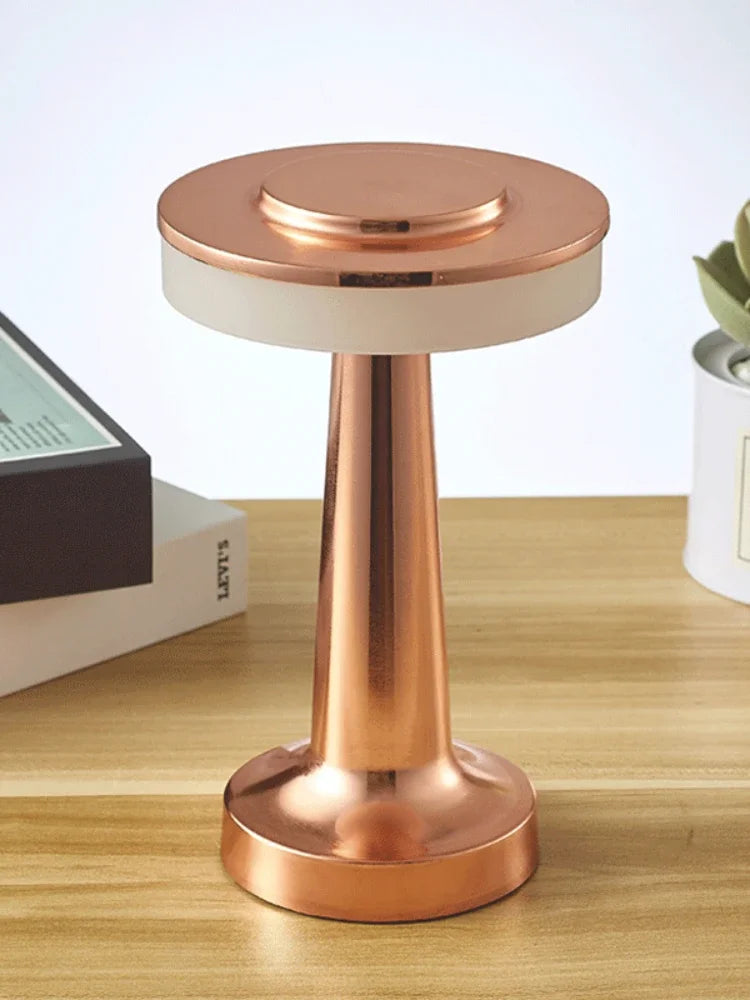 LED Table Lamp Retro Bar Coffee Table Lamp Rechargeable Touch Sensor Wireless Night Light Restaurant Living Room Decor Light