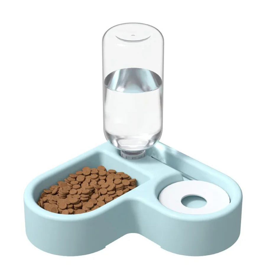 Cat bowl and dog bowl double-bowl automatic water dispenser and food bowl, automatic water dispenser for dogs and cats