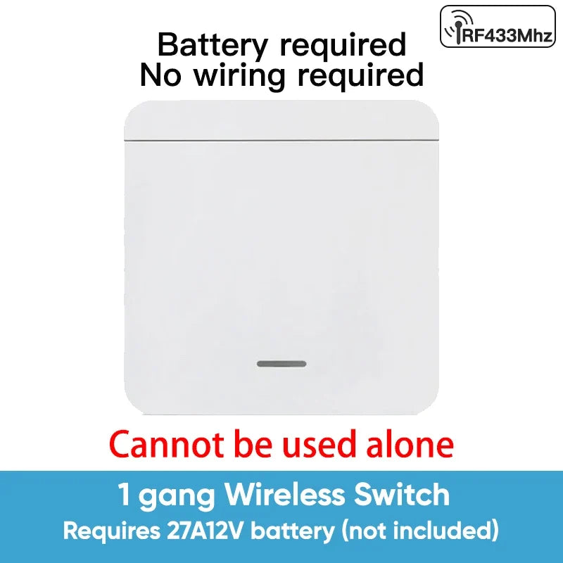 TNCE RF433 Relay Receiver,Wireless Light Switch 433Mhz Mini Remote Control,1/2/3Gang Wall Transmitter Switch, Led Lamp Fan Smart