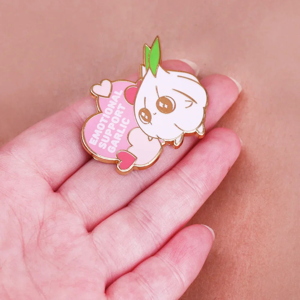 Pin de esmalte de ajo kawaii