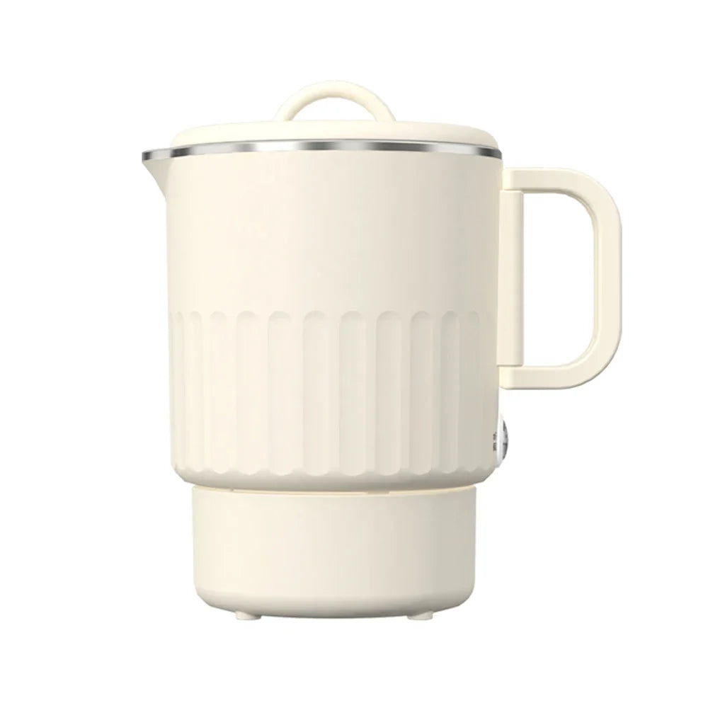 Electric Water Kettle Portable Mini Kettle with Steaming Rack 1000ml Large Capacity Stainless Steel Home Kitchen Office Travel