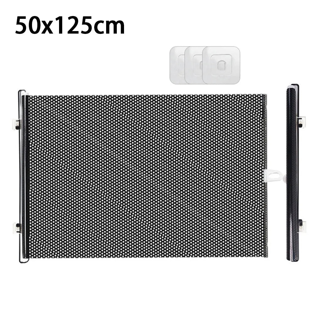 Retractable Pet Fence Barrier Folding with Universal Hooks Pet Safety Gate Easy Installation Pet Isolation Gate