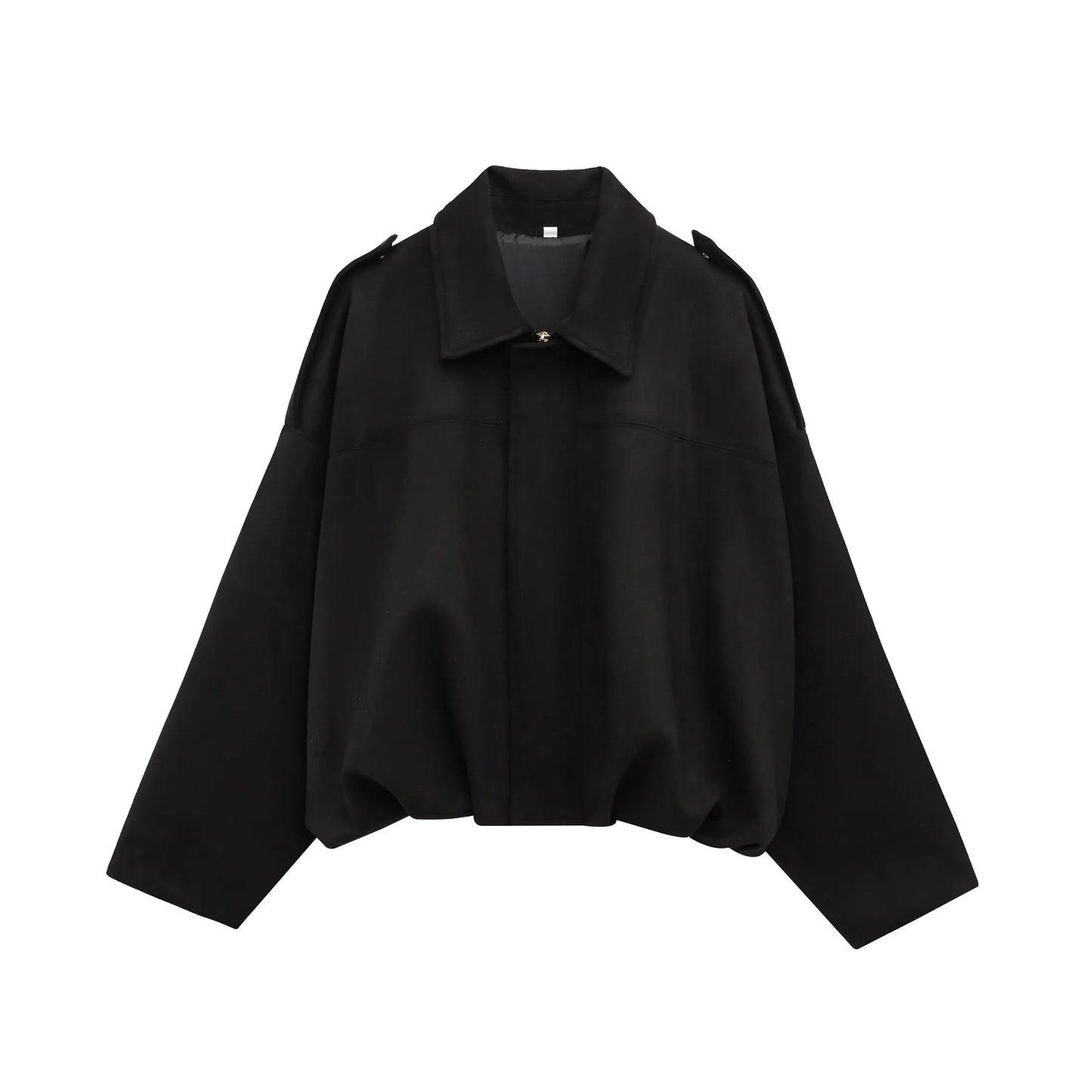 HH Women's Street Fashion Solid Loose Suede Texture Coats Causal Long Bat Sleeves Lapel Zipper Fly Winter Vintage Jackets
