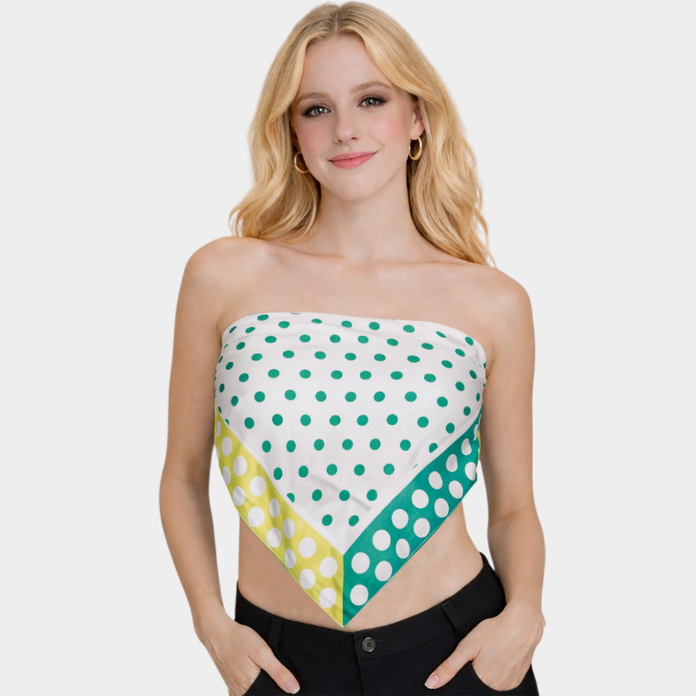 Classic Polka Dot Pattern Print Square Bandana Scarf