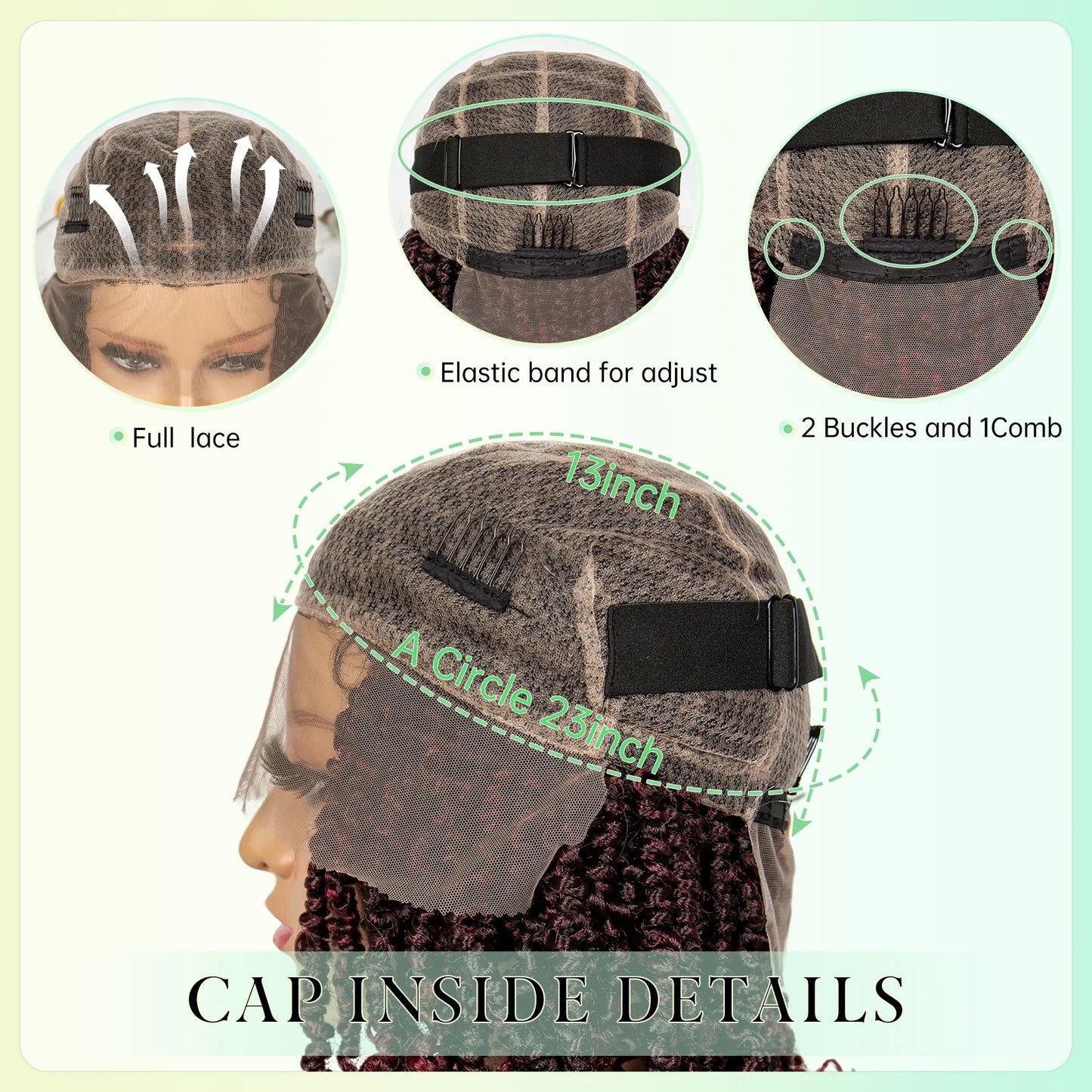 14Inch Full Lace Braided Wigs Synthetic Lace Frontal Twisted Braids Wigs with Baby Hair Knotless Box Braids Wig for Black Women