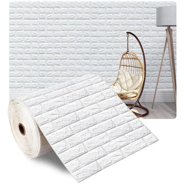 70cmx1/5/10m 3D Wallpaper Decoration Self-Adhesive Antique Foam Brick