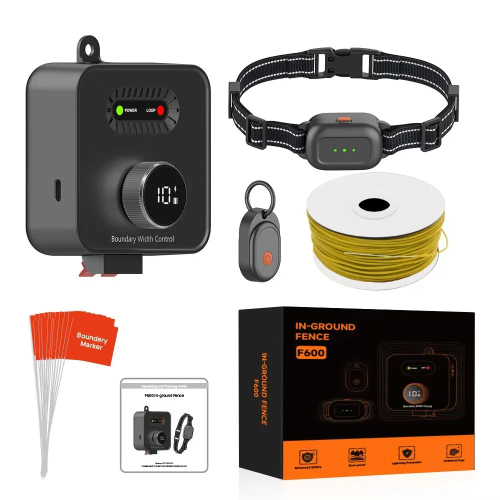 New Pet Electric Fence Collar Electronic Pet Containment System In-Ground Wired Fence Waterproof Rechargeable Dog Shock Collars