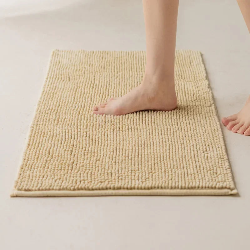 Chenille Bath Mats Encrypted Thickened Short Plush Strong Water-absorbent Non-slip Bathroom Rug Carpet Quick-drying Foot Mat