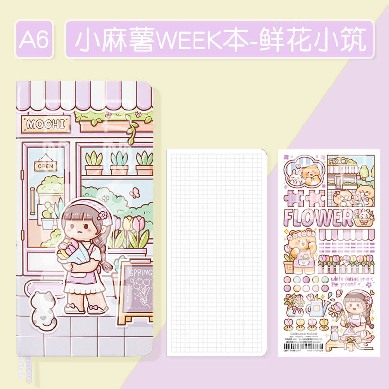 Cuaderno de papel cuadriculado bonito