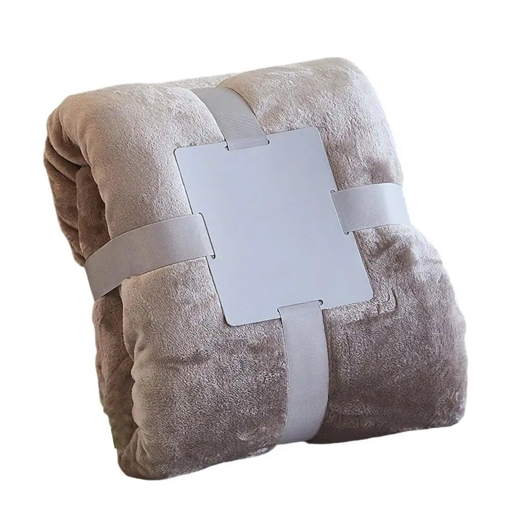 Foldable Blanket Solid Color Flannel Throw Blanket Lightweight Plush Bed Cover Soft Fuzzy Sofa Blanket for Cozy Nap Sleeping