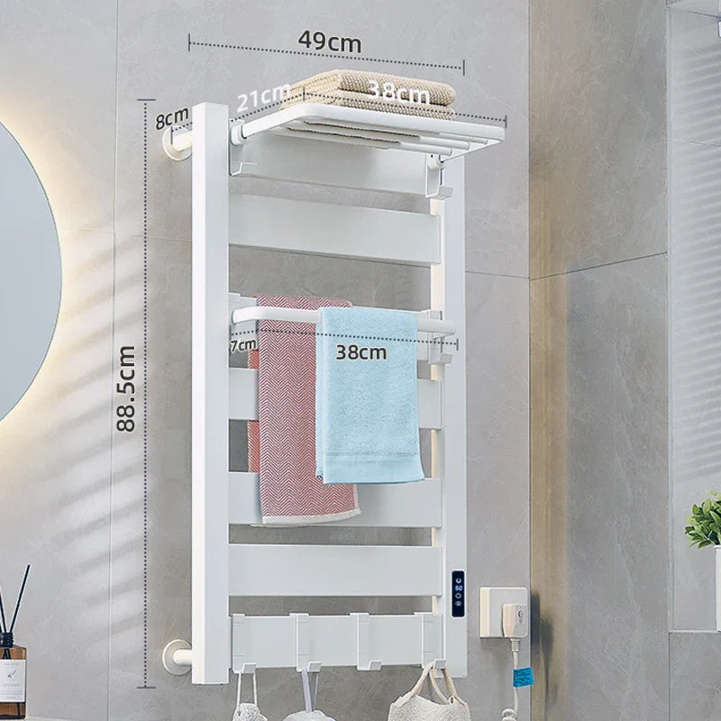 Bathroom Smart WiFi Electric Towel Dryer White Bath Towel Heated Dish Drying Rack Wall Kitchen Heater Towel Warmer Dryer Holder