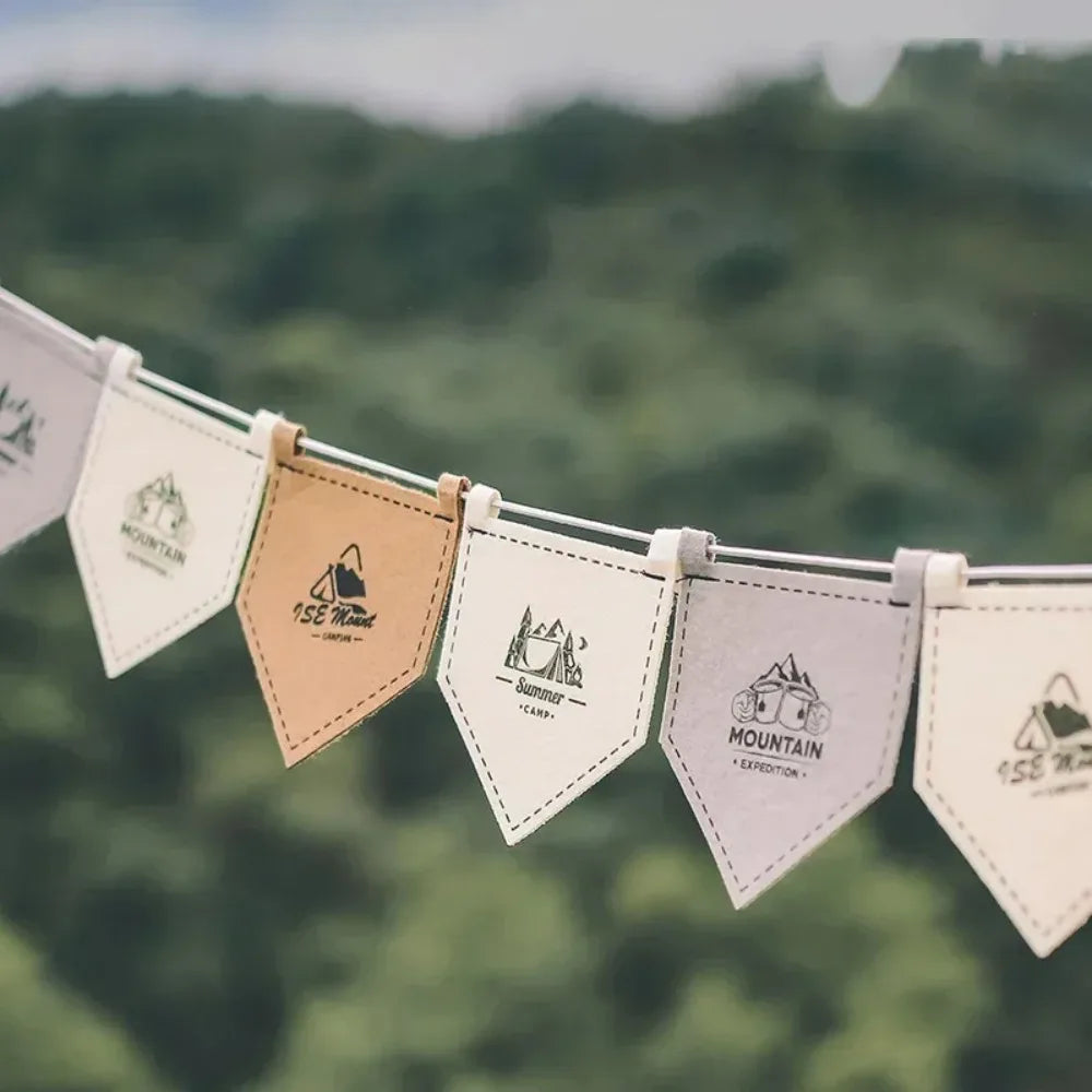Camping Tent Atmosphere Flag Decoration Scene Layout Flag Outdoor Camp Travel Flag Felt Pennant Hanging Cloth Camping Equipment